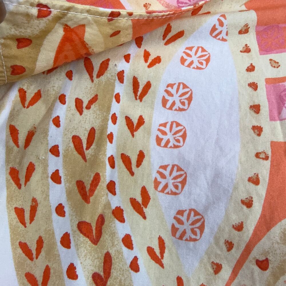 Sigrid Olsen Button Up Top Size 1x Coral Orange 3… - image 5